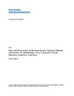 The lived experiences of Jamaican nurses caring for patients with human immunodeficiency virus or acquired immune deficiency syndrome in Jamaica